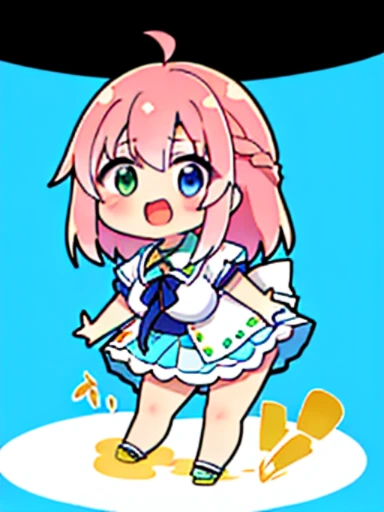 「Kyoto Animation」wind anime illustration、highest quality、(cute:1.1)、(cute:1.5)、(High resolution:1.2)、It's ridiculously ridiculous:1.3、Very fine illustrations、break、1 Beautiful Girl、solo、 (heterochromia、light blue eyes and light green eyes)、star eye silhouette、solo、standing position、happiness、:d、Himeme、big breasts、break、Braid、Light pink hair、medium long hair、standing position、Front angle、whole body、(Little:1.2)、women stink、fart、shyness、blush、Satisfied smile、Gas comes out of the butt、put pressure on your face、lots of gas、Feeling like diarrhea、Sweat、Active、My body trembles、Hip Attack、dynamism、