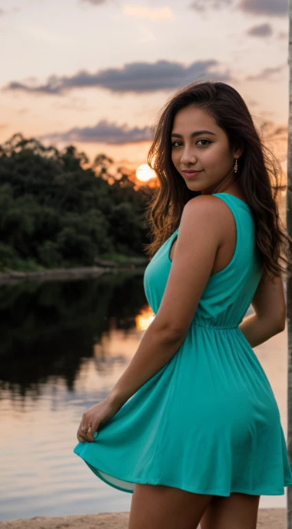 Foto RAW em sequencia, uma foto de uma adolescente anos, summer dress, Sunset at City Garden Park, ((esguio, pequeno)), planos de fundo detalhados pouco desfocados, luzes naturais, HDR, Foto realista, foto profissional, visual sexy, fotorrealista, Linda, pele natural, 8k UHD, alta qualidade, filmic grain, Fujifilm XT3
