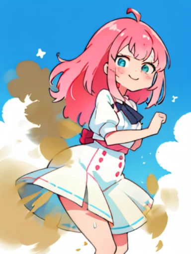 「Kyoto Animation」wind anime illustration、highest quality、(cute:1.1)、(cute:1.5)、(High resolution:1.2)、It's ridiculously ridiculous:1.3、Very fine illustrations、break、1 Beautiful Girl、solo、 (heterochromia、light blue eyes and light green eyes)、star eye silhouette、solo、standing position、Himeme、big breasts、Braid、Light pink hair、medium long hair、standing position、whole body、(Little:1.2)、women stink、fart、shyness、blush、Satisfied smile、Gas comes out of the butt、put pressure on your face、lots of gas、Feeling like diarrhea、Sweat、Active、My body trembles、Hip Attack、dynamism、