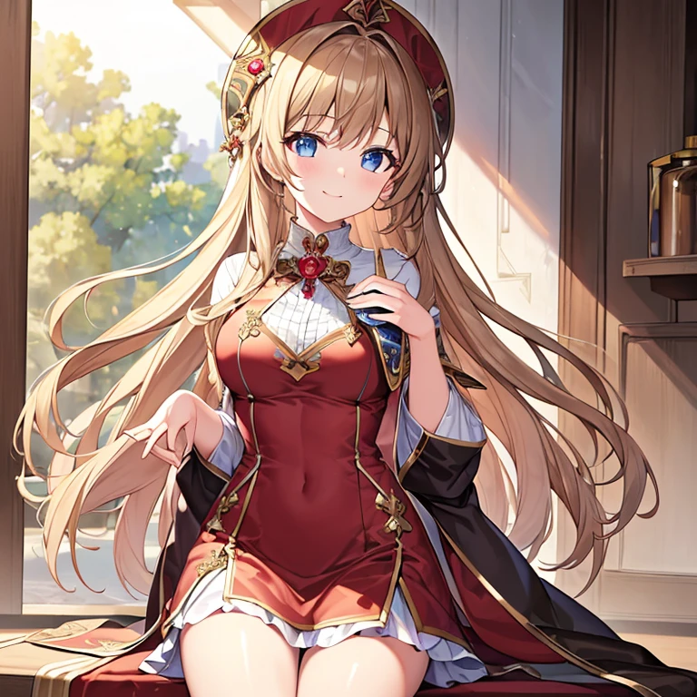 ((masterpiece,highest quality)), 4K, High resolution, 1 girl, alone, smile, brown robes, (perfumer outfit2:1.2),