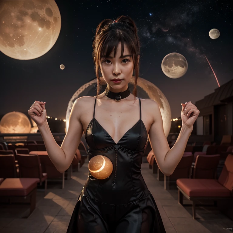 Anthropomorphic alien moon dancer 💃🫂 planets stars --chaos 10 --ar 16:9 --style raw --stylize 200 --v 6