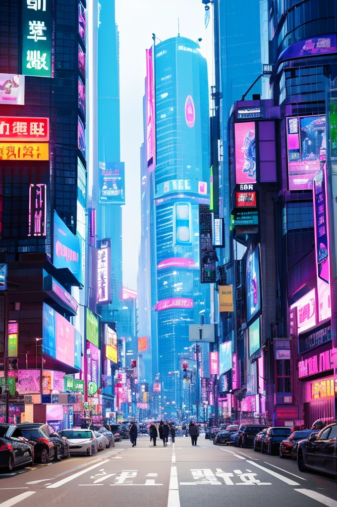 (background only),(master piece),(best quality),(ultra detailed),(realistic),(16k),(exquisite),(absurdres),cyberpunk city、Shibuya、Tokyo、street、signboard、Xin Haicheng、