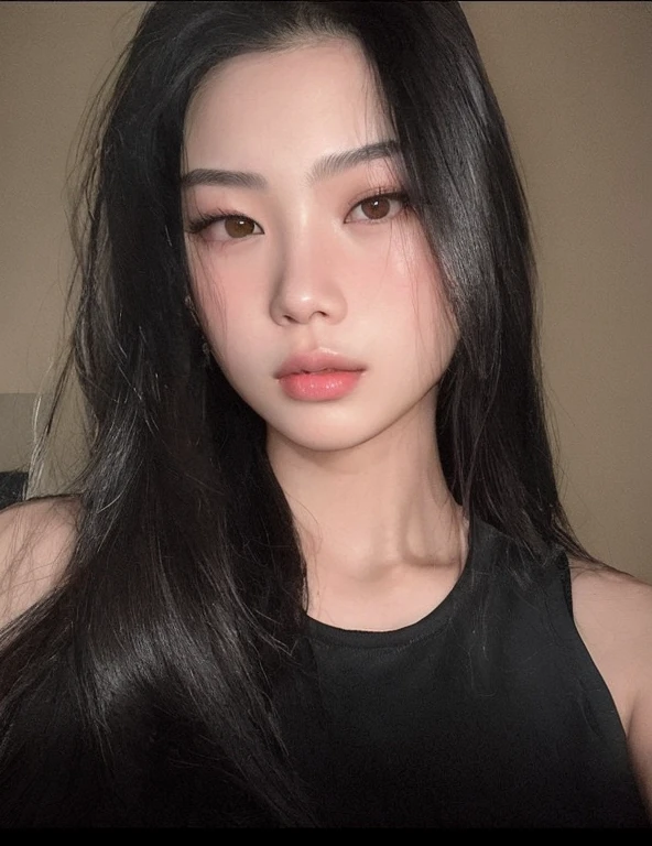 there is a woman with long black hair posing for a picture, asian face, young cute wan asian face, asian features, 18 anos de idade, Xisionwu, Southeast Asian with round face, jennie blackpink, beautiful asian girl, wenfei you, Asian beautiful face, with very thin lips, a young Asian woman, an Asian woman