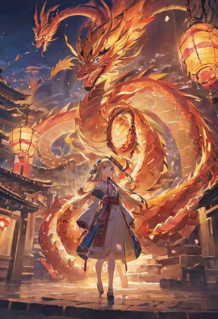 Japan、shrine、mysterious、dragon、beautiful girl