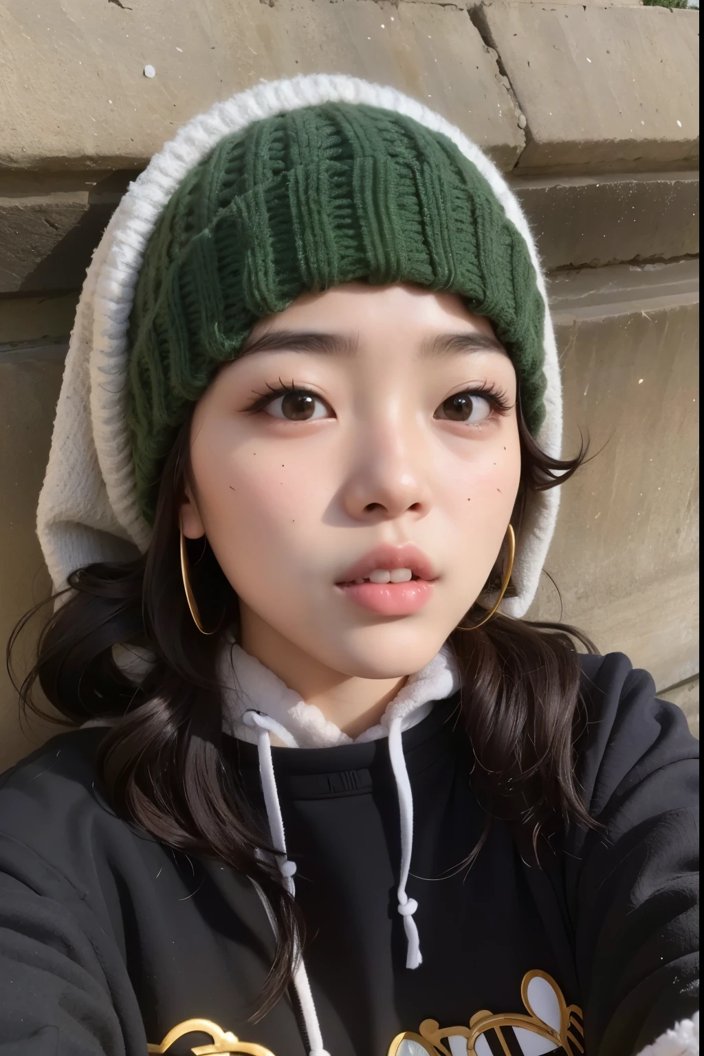 arafa woman wearing a green hat and a black sweatshirt, young lovely korean face, adorable and pale korean face, young cute wan asian face, Ulzzang, Menina coreana, linda jovem coreana, jaeyeon nam, parque roseanne de blackpink, Korean facial features, asian face, linda jovem coreana, Jinyoung Shin, linda mulher sul-coreana, Heonhwa Choe