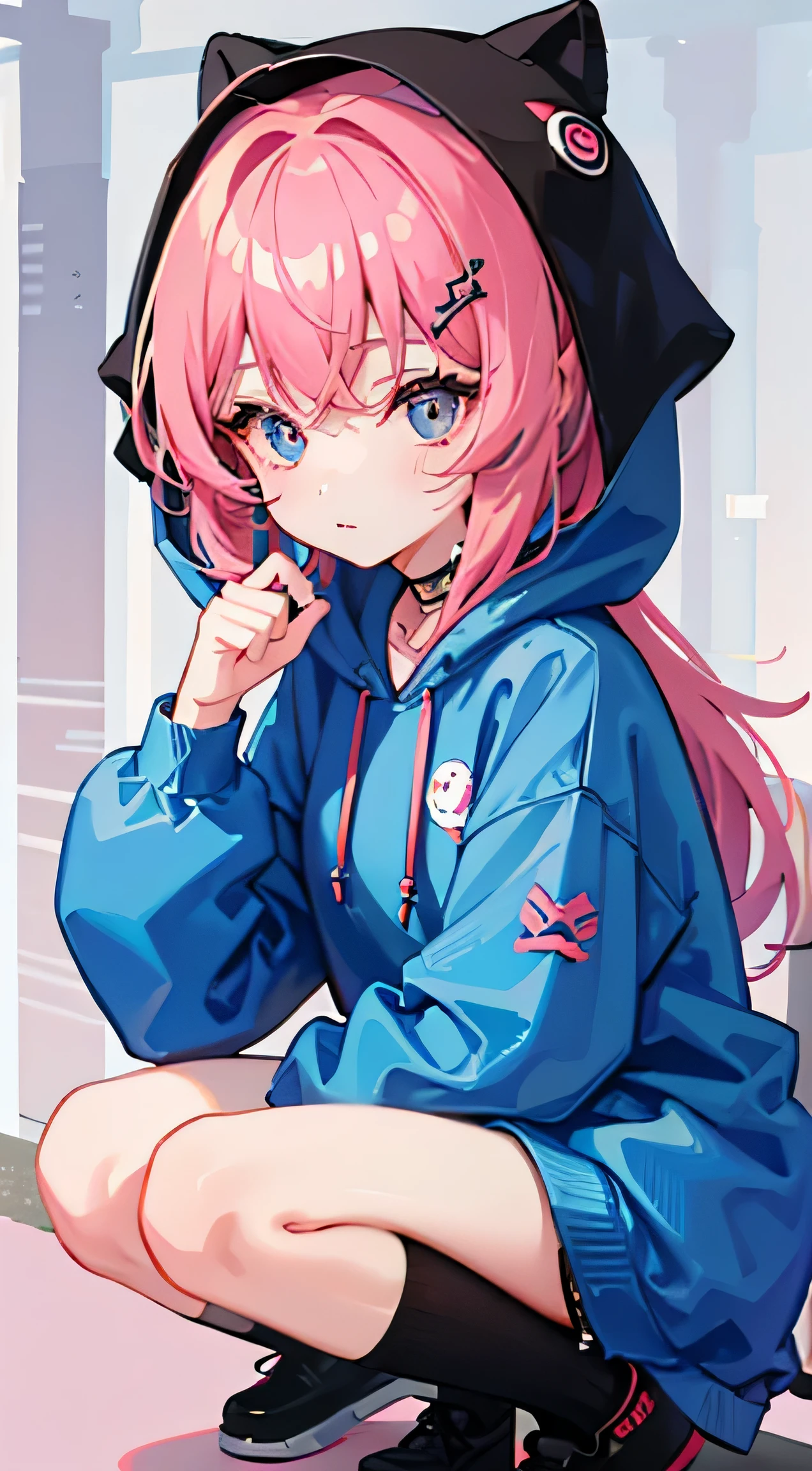 cartoon 《chibi girl》,pastel colors, vector style, Y2K hoodie
