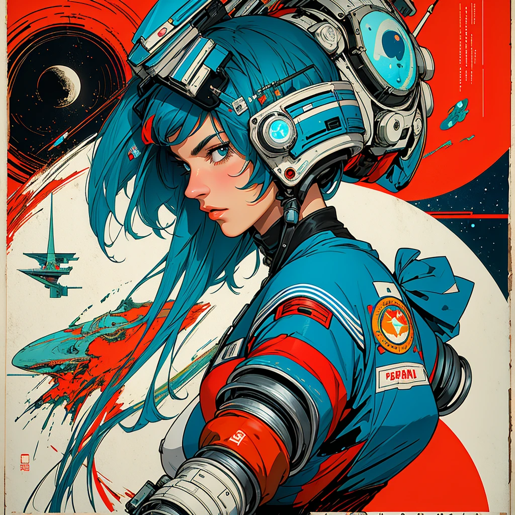 32k,highest quality,Perfect One Woman,60's,70's,80's,old movie posters,universe,retro,vintage,bauhaus,abstract,Space Thriller Movie Poster,Futuristic,shape,OK,propaganda,war,