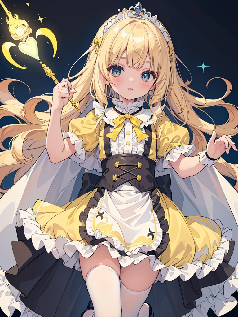 photo realistic, (masterpiece,best quality:1.4),(8k,raw photo,photo realistic:1.2),Not Safe for Work, detailed skin,detailed face,1girl,princess,Alice in Wonderland,cute face, super resolution,retro realistic details Illustration,,{{{elaborate,intricately,fantastic,delicately,tremendous,meticulous,minute,incredibly,obsessed,artisan's,subtle,virtuoso,skillful,vibrant, vivid, complex}}}, clearly focus edge, fresh natural gradation, best quality, amazing quality, very aesthetic, absurdres,
pubisure,
((yellow, checkered, frilled, yellow layered, yellow mini skirt, overskirt)), ((White ruffle apron)), ((shiny wavy hair)), diadems, ankle boots, up-skirt, doress, (((jumping))), feet up, (yellow frilled shirt), yellow gothic dresses, shairband, shortsleeves, the bow hair, happy, ;p, medium bob, (blonde hair), ((wavy hair)), shimmering eyes, Blue eyes, ((yellow shairband)), (((White frilled Panties))), (((skirt-lift))), a smile, red blush, yellow Doress, Alice (Alice in Wonderland), (((cape))), White frilled legwear, ((yellow the Bow)), Puffy Sleeves, Bangss, shortsleeves, ((yellow bow ribbon)), long hair, (White frilled apron), (((tiara))), (((Holding a cute magic wand))). White frilled legwear, frilld, yellow gothic dresses,: q, ((Heart necklace)), ((ring)), masterpiece, top-quality, not safe for work, , child, 14 yo, braided bangs, arm garter, baby face ,twinkle in the eye, flat chest,
