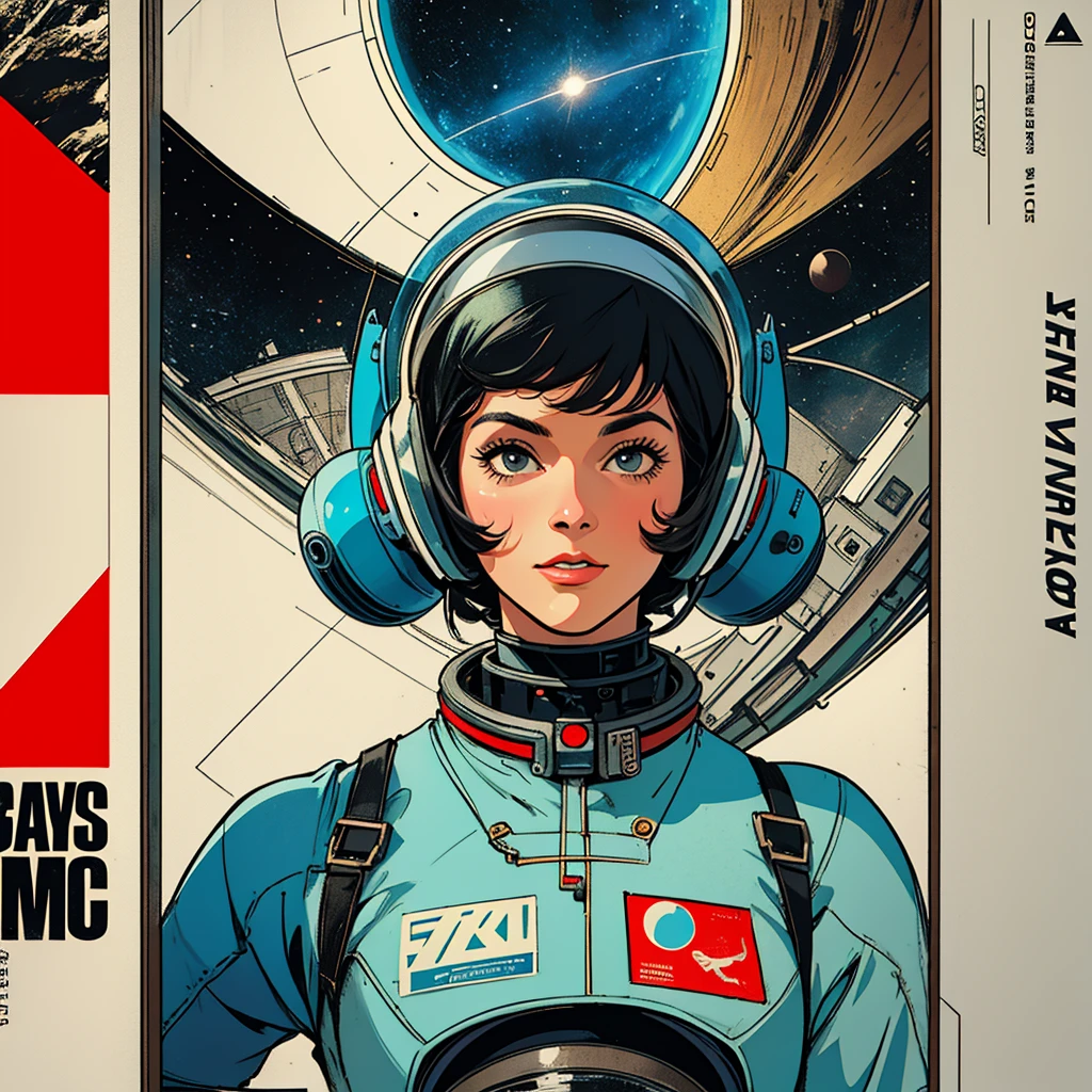 32k,highest quality,Perfect One Woman,60's,70's,80's,old movie posters,universe,retro,vintage,bauhaus,abstract,Space Thriller Movie Poster,Futuristic,shape,OK,propaganda,war,