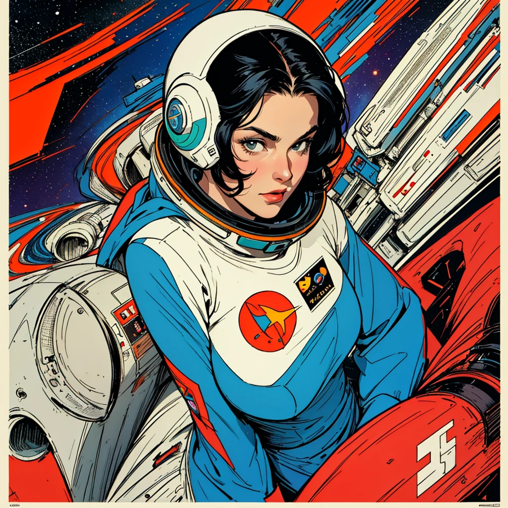 32k,highest quality,Perfect One Woman,60's,70's,80&#39;s,old movie posters,universe,retro,vintage,bauhaus,abstract,Space Thriller Movie Poster,Futuristic,shape,OK,propaganda,war,