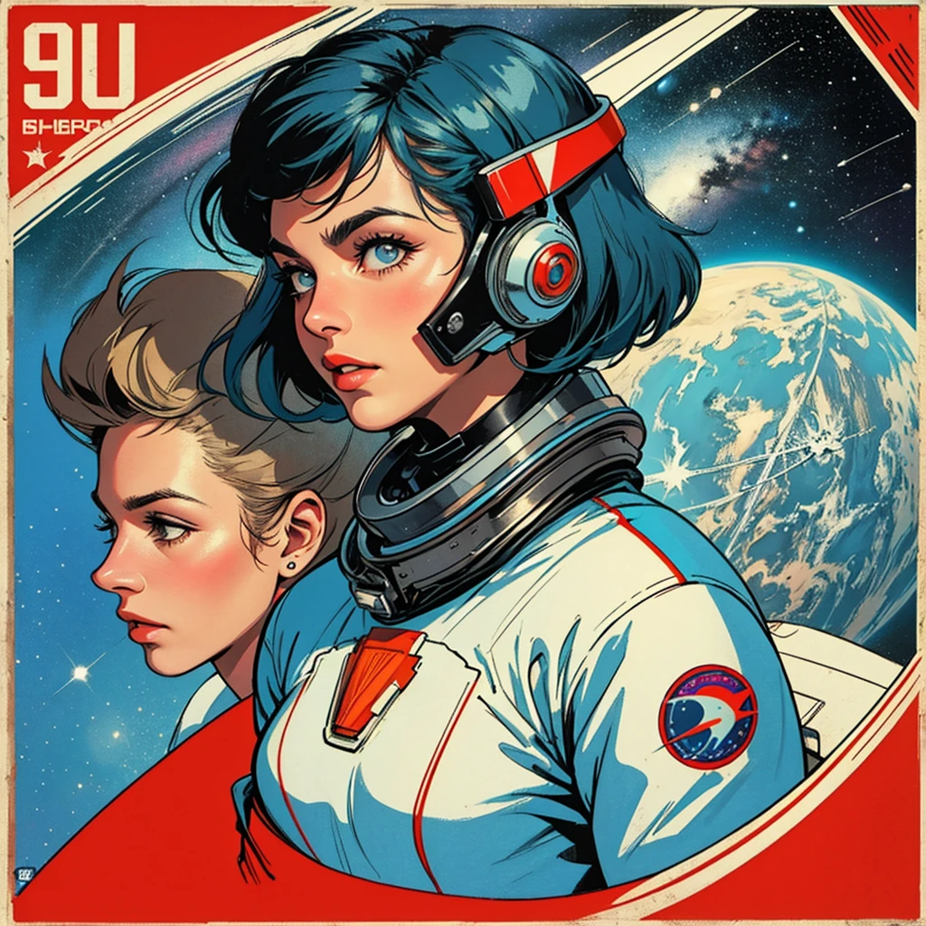32k,highest quality,Perfect One Woman,60's,70's,80's,old movie posters,universe,retro,vintage,bauhaus,abstract,Space Thriller Movie Poster,Futuristic,shape,OK,propaganda,war,