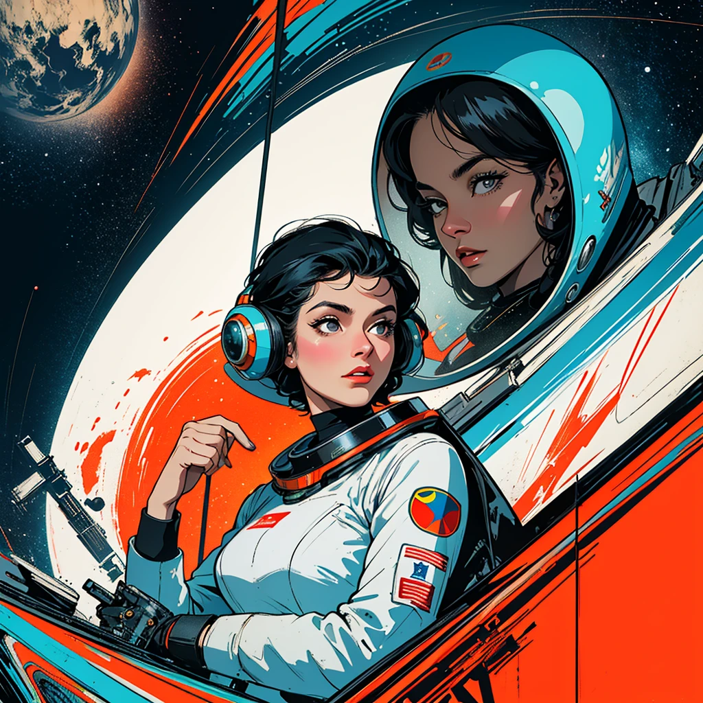 32k,highest quality,Perfect One Woman,60's,70's,80&#39;s,old movie posters,universe,retro,vintage,bauhaus,abstract,Space Thriller Movie Poster,Futuristic,shape,OK,propaganda,war,