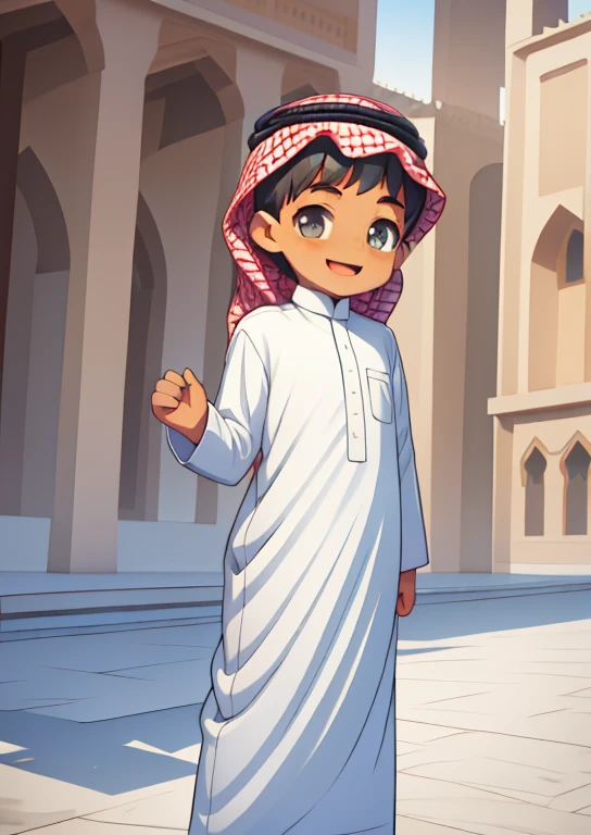 muslim boy, 5 years old, smile, happy