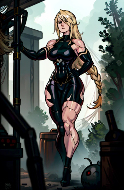 1 girl, anime girl, best quality, bodybuilding, muscle, big, wallpaper, hotel, blush, side visible pose, seductive, cyberpunk suit,