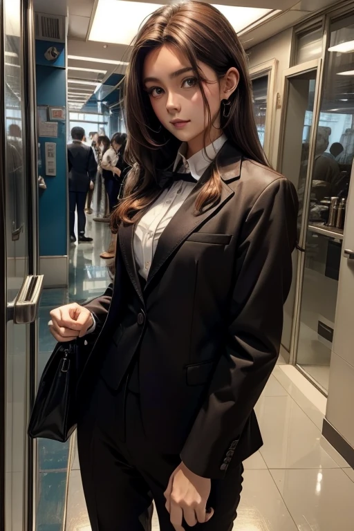 Suit Girls　beauty of suit、pant suit　brown hair　long hair