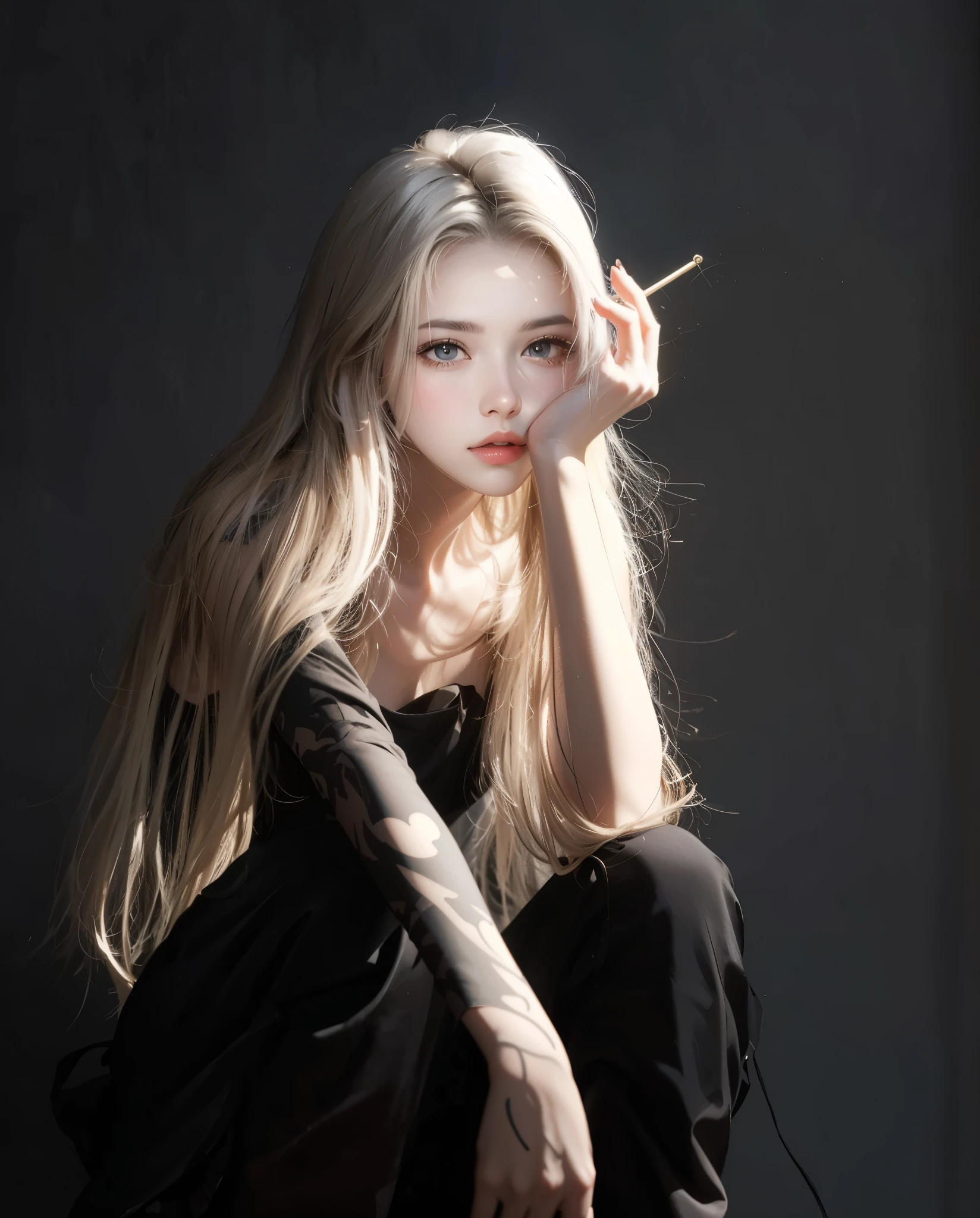 Hermosa piel brillante detallada, cuerpo detallado, hermoso cabello detallado