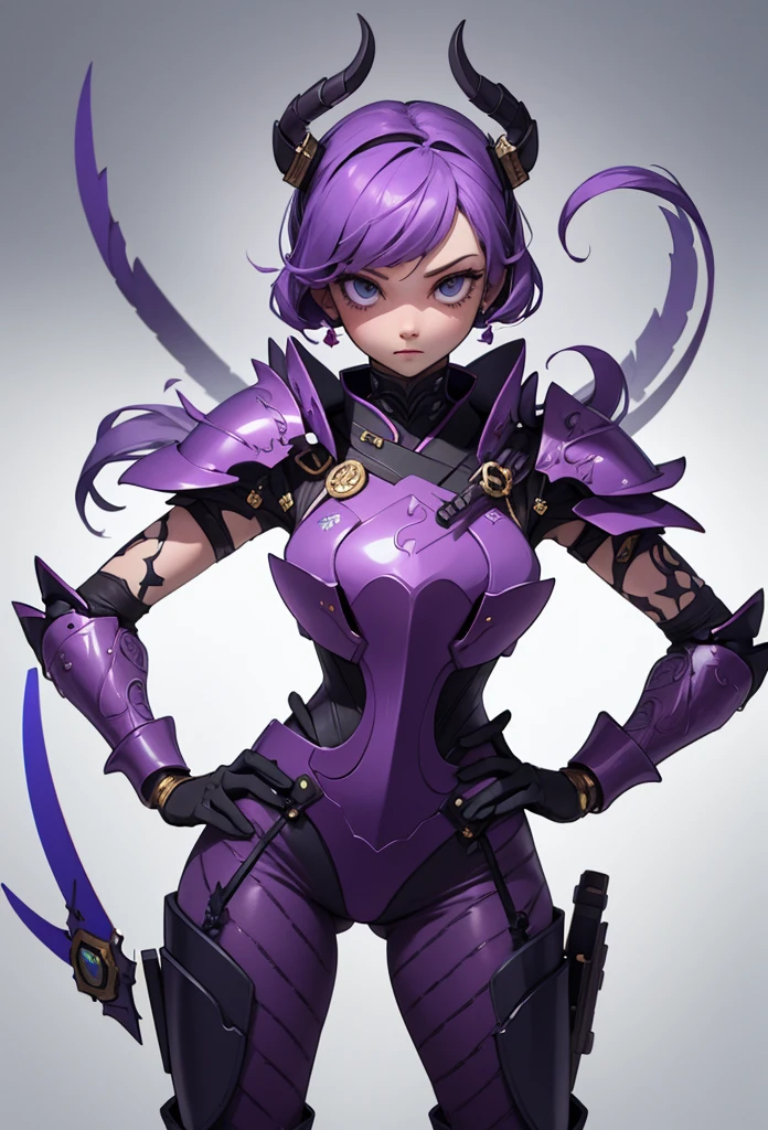 ((Highly accurate drawing in every detail)Extremely precise depiction)[High resolution],(detailed illustrations,Very detailed and precise drawing,Delicate drawn lines with tempo,Realistic texture expression),[color traced main line],(Fantasy World Battlefield Background [burning castle]),(GIRL ROBOT 16yo (purple scorpion[METALFACE[clear lenticular iris]]) (SKINNY)) [WEAPON MACHINE],((NINJA Sengoku Armor))[Stall],[[poisonous scorpion pattern]],[Use a ninja sword as a weapon],[[Mobile Weapon Gigant Size][science fiction mechanical]],[Clear purple translucent shell that covers the body surface],(intricate and beautiful decoration [Dense detail]),[transparency],(Precisely drawn face)[完璧な目のdetailed(Beautifully detailed iris)(Eyes like deep jewels)],(eyes light[Pinpoint lighting for the eyes]),[long and beautiful eyelashes],[precisely drawn hair [美しく艷やかな髪のdetailed]],(完璧な手のdetailed [Beautiful fingers with no damage [beautiful nails]]),(perfect anatomy(perfectly balanced proportions))[[full body portrait]],[ideal color coordination(Accurate simulation of light and material interactions)],([Precision Detail](detailed,High definition)),[Visual art that tells a story].