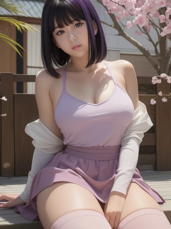 Hinata, beautiful face, detail face, realistic face, purple eyes, detail eyes, realistic eyes, pink lips, realistic lips,