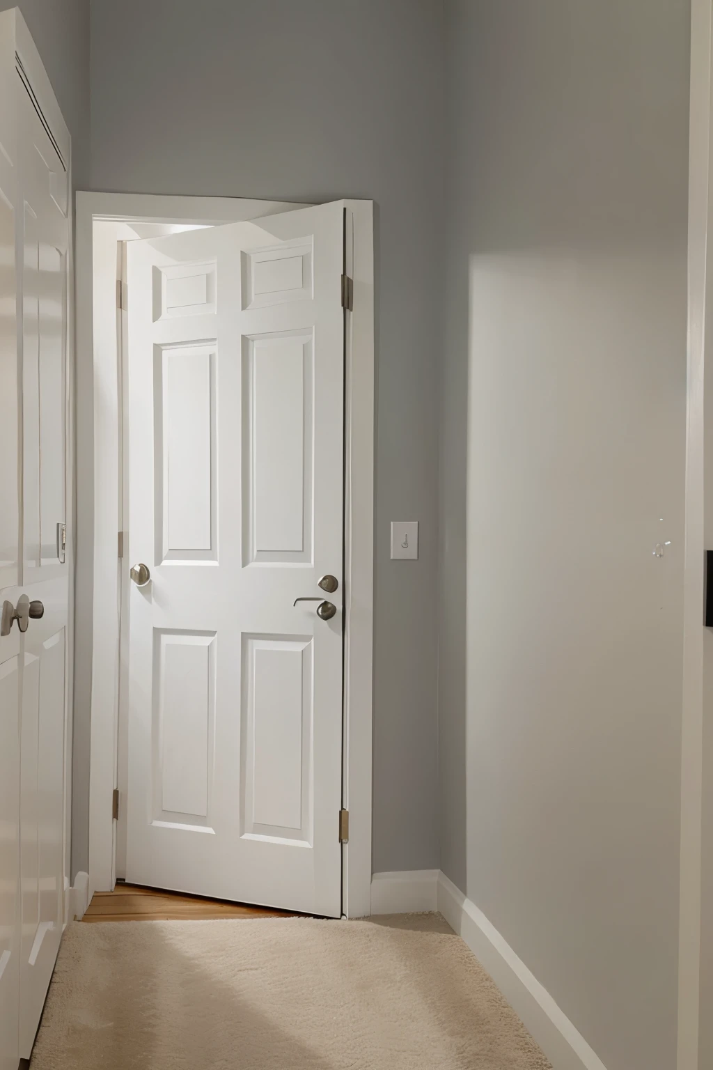 door with gray walls