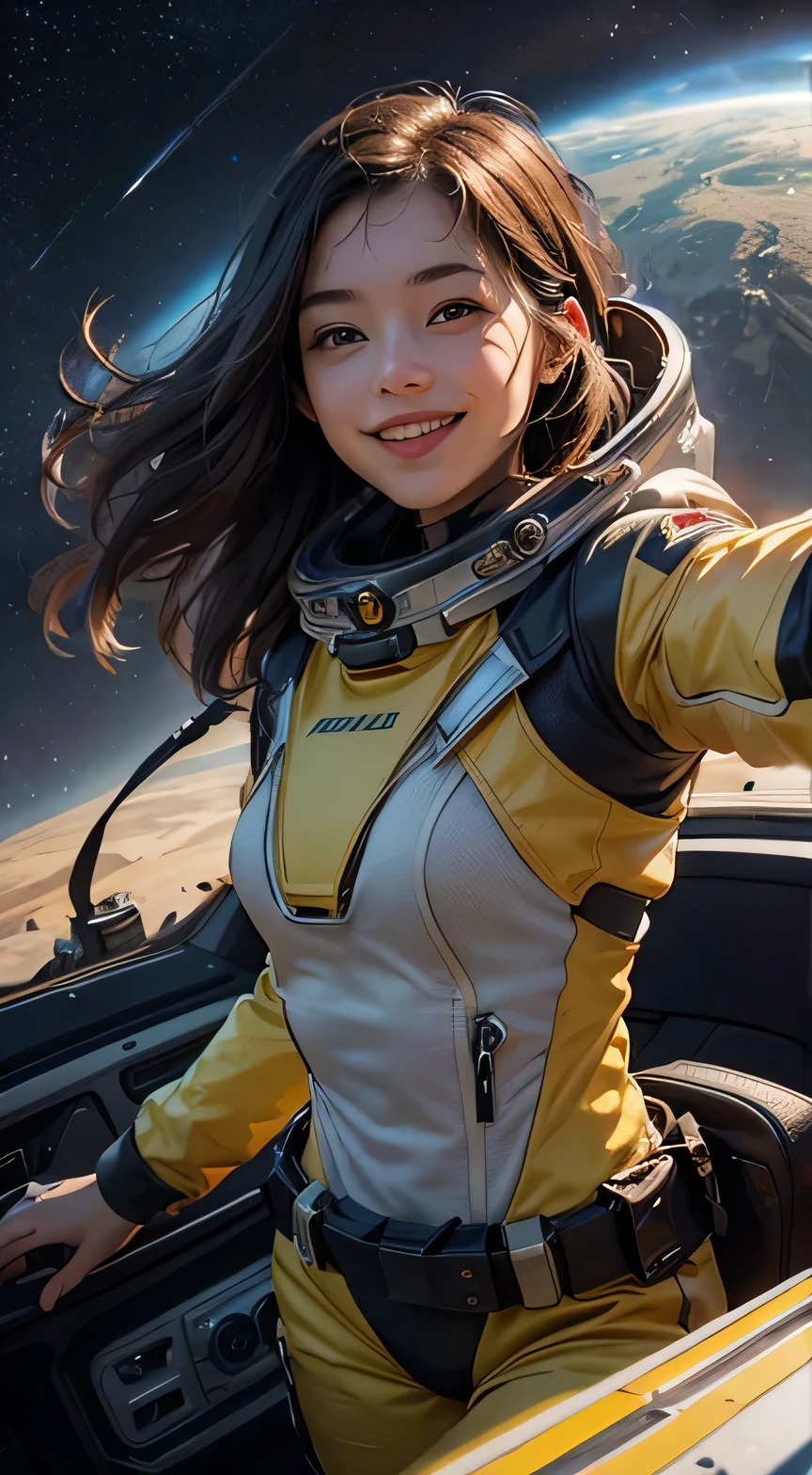 yellow planet behind