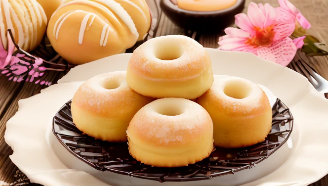 Vanilla Cherry Doughnuts with Honey Muffin 