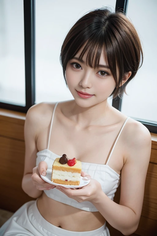 having a cream pie fight, looking at viewer, smiling, (Raw photography、top-quality)、(realisitic、Photorealsitic:1.3)、top-quality、masterpiece、extremely delicate and beautiful