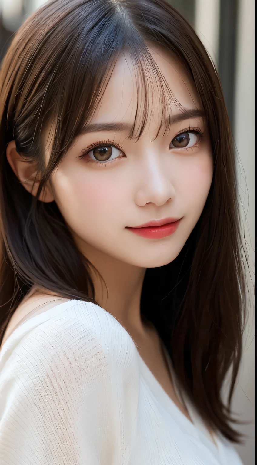 table top, highest quality, shape, Super detailed, finely, High resolution, 8k wallpaper, 完璧なダイナミックな構shape, beautiful and detailed eyes, medium hair, small breasts, natural color lip, random jaguar pose,smile,big city、20 year old girl、midnight、beautiful and detailed face、perfect and beautiful face,Big eyes、beautiful detailed face、blur the background、latest trend luxury winter dresses(black、setting)、cute face