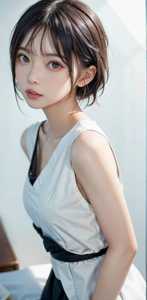 Top Quality, Ultra High Definition, (Realistic), 18 year old girl, short hair, all-back hairstyle, lying down, pool, wearing wet white t-shirt, wet, hyper detail, ultra realistic, (photorealistic), detail beautiful skin, (masterpiece: 1.0), (best quality), (ultra high definition), 8k resolution, Canon EOS R5, 135mm, absurdity, super detail, Sharp focus, detailed skin texture
, (random view) iu1, lee ji-eun