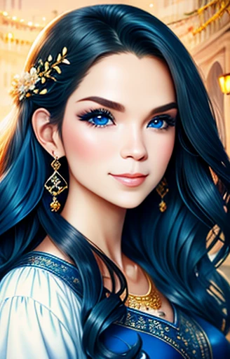 animesque、portraitures、One Person２０Pretty Woman、Moisturized eyes、Casual clothing、a picture、oval jaw、美丽的面容、The hair、Blue eyes with a beautiful glow、LDS Art
