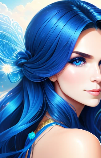 animesque、portraitures、One Person２０Pretty Woman、Moisturized eyes、Casual clothing、a picture、oval jaw、美丽的面容、The hair、Blue eyes with a beautiful glow、LDS Art