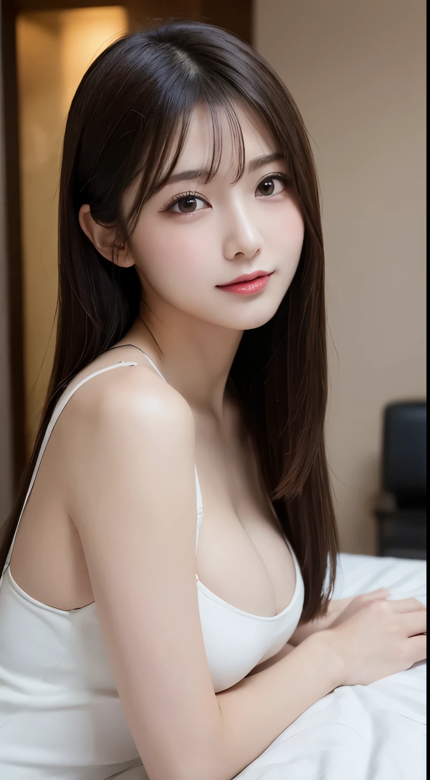 table top, highest quality, shape, Super detailed, finely, High resolution, 8k wallpaper, 完璧なダイナミックな構shape, beautiful and detailed eyes , Hotel(Bet,Black sheets), sexy face,A face of ecstasy,Face at the peak of sexual excitement,narrow side