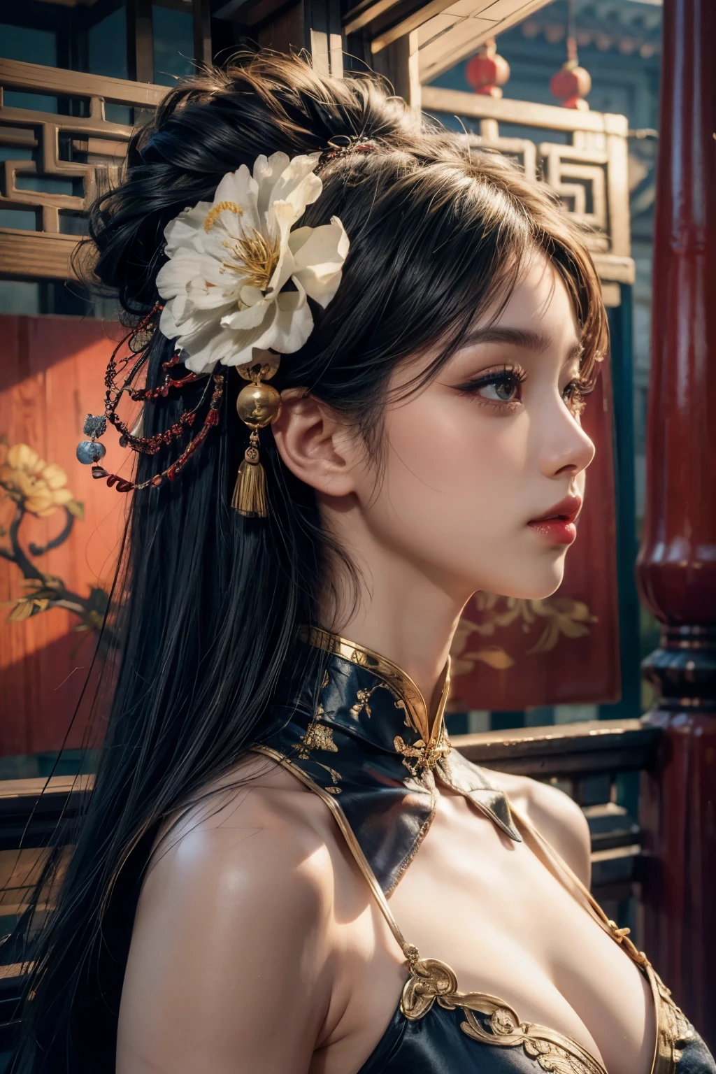 NSFW, 8k, High-level, absurd, masterpiece, best quality, primitive, very detailed CG, very detailed wallpaper, perfect lighting, Extremely detailed (((The personifying " Mulan " as a Little Girl))), MysticSight, Tyndall effect, Tyndall scattering, Studio gray background with (many Dazzling RainbowColor particles BokeH:1.28), (RoundlyButts, ThighGap), (Exposed:0.4), (Assfocus with looking ahead), BREAK (NOGIZAKA face variations) Extremely Detailed very KAWAII face variations, perfect anatomy, Childish, captivating gaze, elaborate detailed Eyes with (sparkling highlights:1.28), long eyelashes、Glossy RED Lips with beautiful details, Coquettish tongue, Rosy cheeks, Radiant PearlSkin with clear transparency . { (Dynamic LifeLike expressions:1.4) | :d) }, (large eyes:-1) .