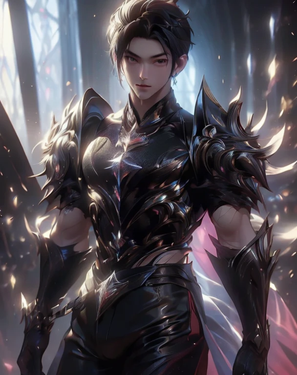 High quality, masterpiece, highly detailed, 8k, perfect face, perfect body, realistic, photogenic, man, Asian, young, black hair, comma hair cut style, handsome, detailed eyes, beautiful detailed nose, realistic body, realistic light, comfortable expressions, cute guy, sweat guy, cool guy, full body, mascular, water element