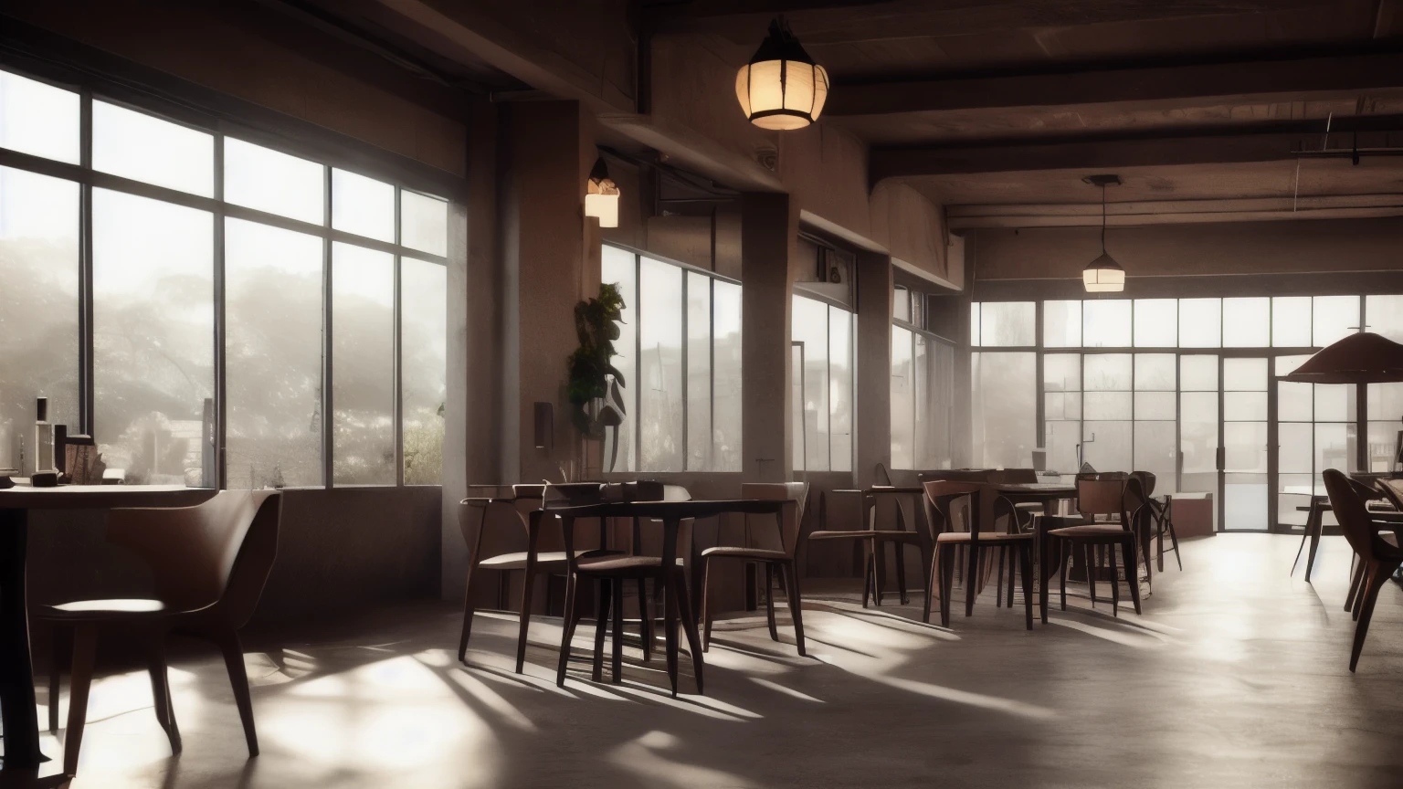 hyper ultra realistic photographs full body of A single window looking into a dimly lit cafe. The interior is a blur of warm light, the murmur of conversation, and the clink of coffee cups. A lone figure sits at a corner table, a book open in their lap, their face obscured by the shadows. The overall feeling is one of quiet observation and the allure of the unknown. ratio 16:9, 4k, 8k resolution, High quality photo, high detailed, imagesharp focus, Cinematic lighting,hyperdetailed & Unreal engine, detail, realism, photography,cinematography, camera NIKON, lens NIKKOR flagship, masterpiece. hyper-maximalism, ultradetailed photorealistic, light skin imperfections, final render, vray