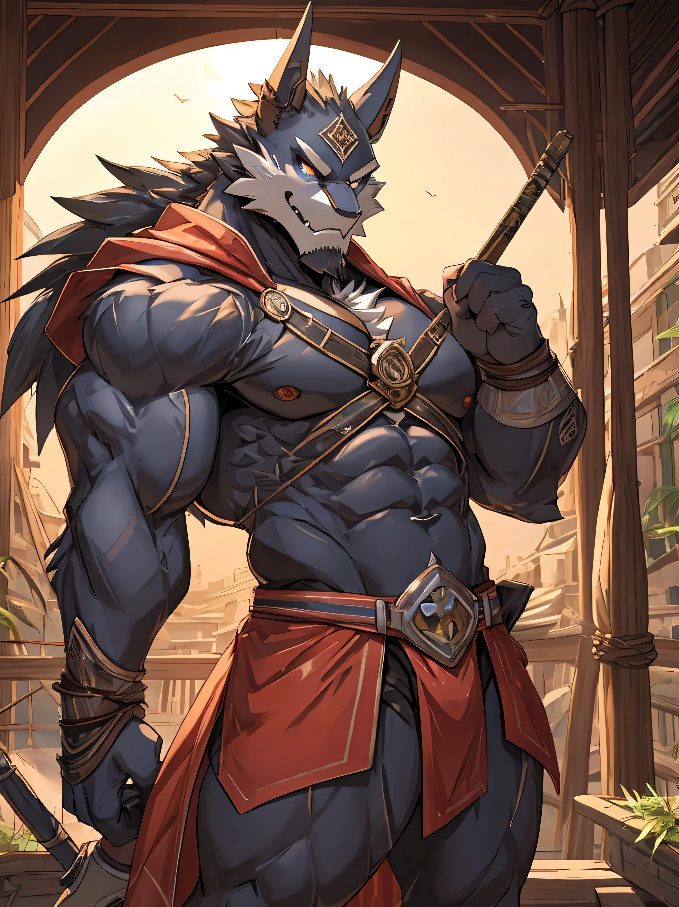 giant ax weapon, an Asian, monster