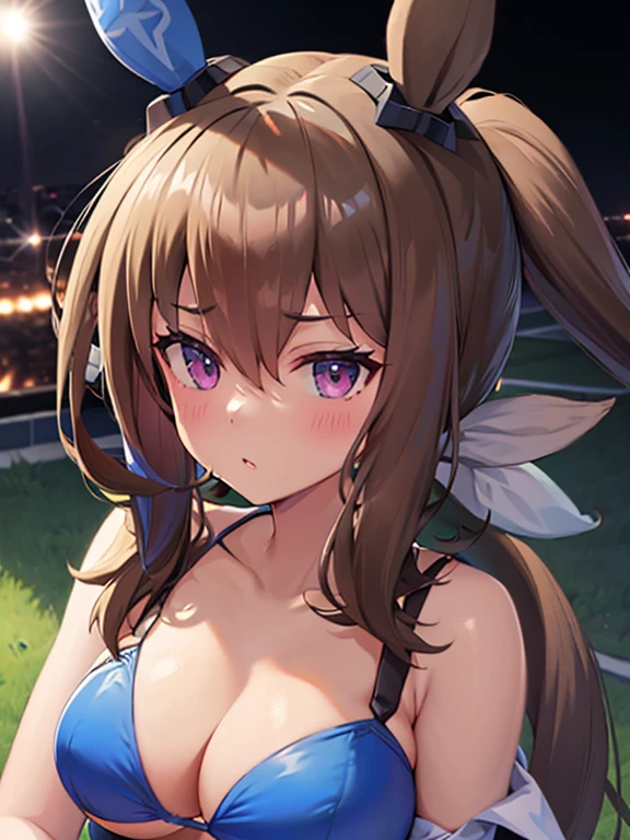 Nsfw Uma Musume Admire Vega Blue micro bikini with and small chest distribution
