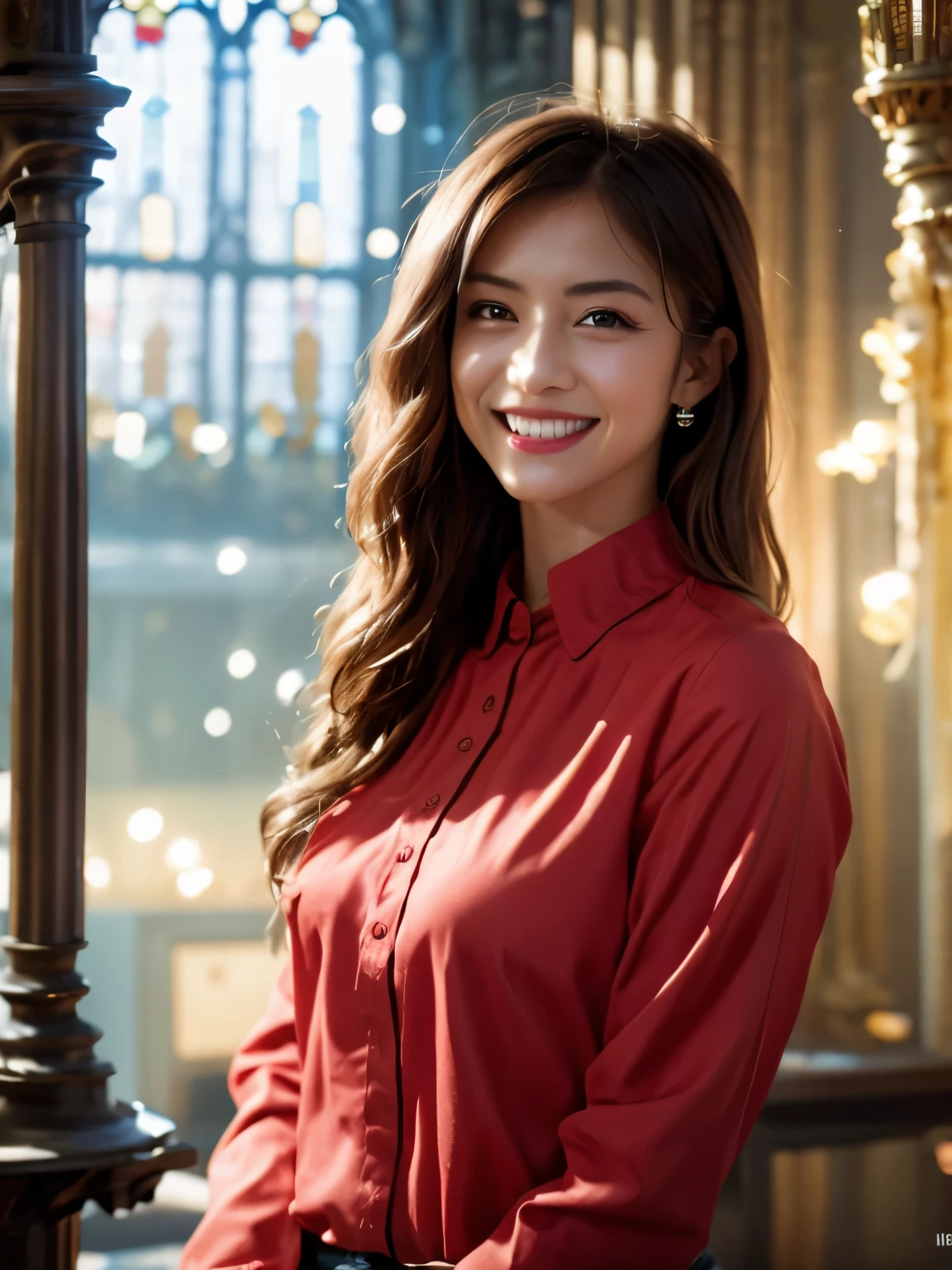 (wear a smile, flower, white background, grin and laugh, shirt, looking at viewer, simple background, flower束, Upper body, red shirt:1.3), a (Self snap:1.2) of a pretty (young:1.5) 1 girl, (age:1.5), skin luster, Rembrandt lighting, (CMYK hair, wavy hair:1.36), expressionless photograph for passports, ID cards, (close to the viewer, throw:1.1), small breasts, from above, dynamic light, day light, sunlight, (freckles:0.2), (dark mole:0.2), (skin stains, acnes, skin stains, age spot, lanugo:0.2), (in the Notre Dame Cathedral:1.3) NaturalHand2-3500
cinematic angle, (cinematic_light, cinematic_shadows, Bokeh, Depth of bounds written:1.2),, natural skin texture, hyperrealism, HDR, hyperdetailed, RAW photo, photorealistic, best quality, High resolution, realistic, 8K, caustics, dynamic light, beautiful and delicate lips, delicate fingers, detailed pupil, real human skin,