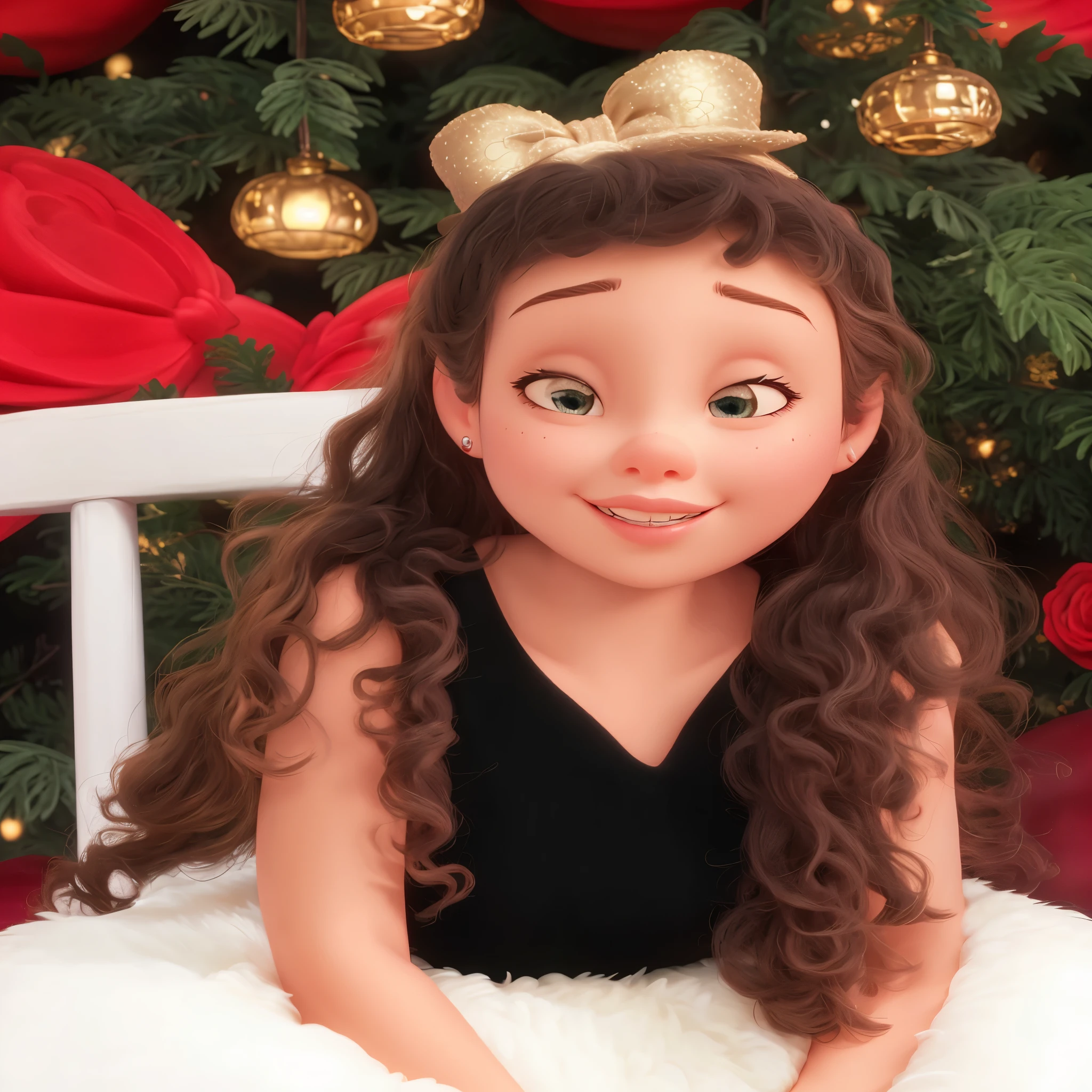 a girl in a Disney Pixar cartoon style, beautiful detailed eyes, beautiful detailed lips, extremely detailed face, long eyelashes, vibrant colors, vivid and lively scenery, playful and dynamic pose, creative and imaginative background, high-quality artwork, ultra-detailed, realistic style, soft and warm lighting