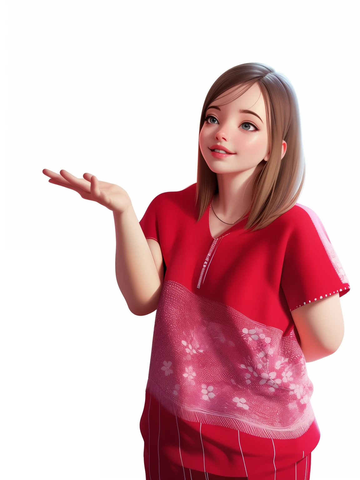 Simple back ground, white background, cute 3D girl, high quality, realistic, (masterpiece:1.2), (best quality:1.2), (detailed), (intricate), (8k), (HDR), (cinematic lighting), (sharp focus).