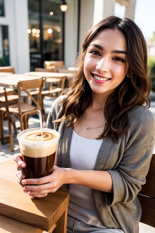Drink coffee in a café