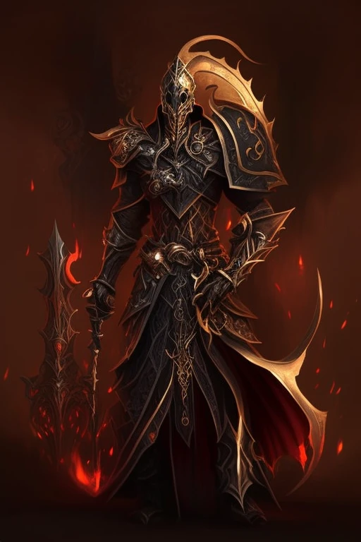 Dark-skinned man holding sword and armor on dark background, darkside style, Violent Skeleton Knight Black Armor, Darksiders art style, Horrible Dark Paladin, Ares with heavy armor and sword, blood knight, elric of melnibone, flame conjuring armored, Guilty gear art style, Black fire reflective armor, Guilty Gear Art Direction, Alucard