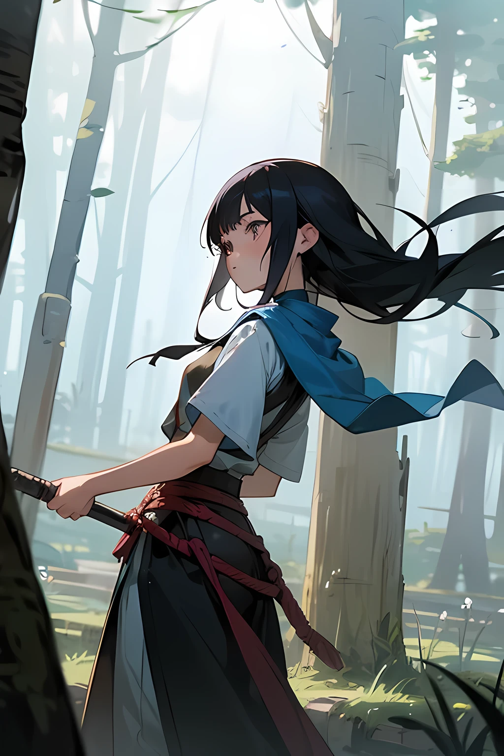 Kaida's journey began when she was just a young girl. She lived in a small village on the outskirts of the kingdom, where she was raised by her father, a renowned warrior. He trained her in the art of combat, but Kaida always felt a pull towards something more. She would often wander into the nearby forest, where she felt a strange connection to the mist that surrounded her.
