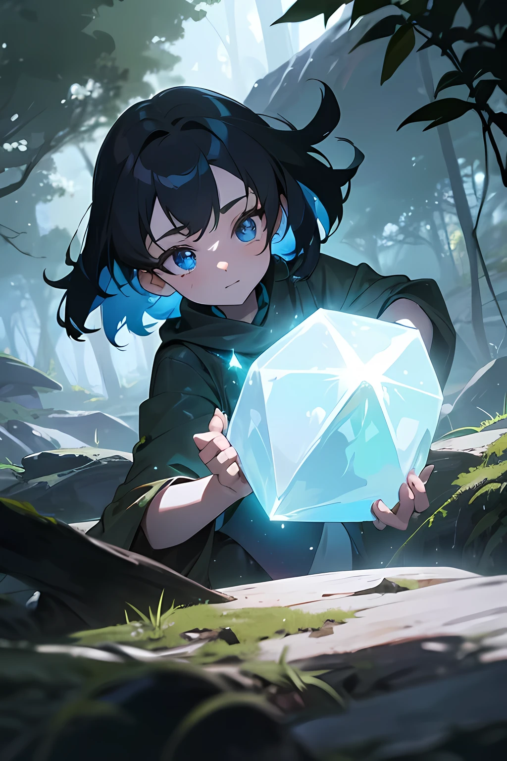 One day, while exploring the forest, Kaida stumbled upon a hidden cave. Inside, she found a strange crystal that seemed to be emitting a faint mist. Without hesitation, Kaida reached out to touch it, and as soon as her hand made contact, she was engulfed in a bright light.