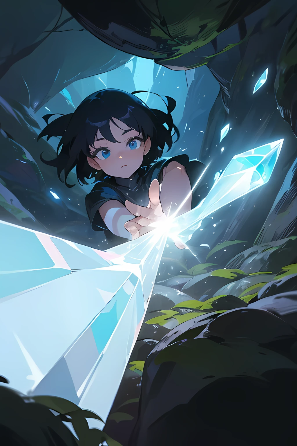 One day, while exploring the forest, Kaida stumbled upon a hidden cave. Inside, she found a strange crystal that seemed to be emitting a faint mist. Without hesitation, Kaida reached out to touch it, and as soon as her hand made contact, she was engulfed in a bright light.