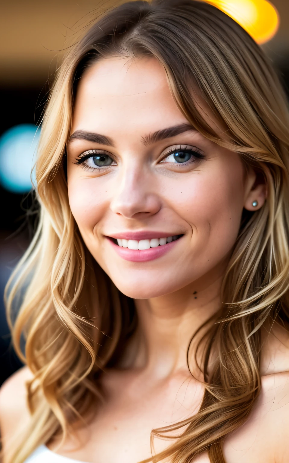 Belle blonde portant un pull beige (Sip coffee in a modern café at sunset), very detailed, 21 ans, visage innocent, natural wavy hair, yeux bleus, high resolution, chef-d&#39;artwork, best quality, intricate details, very detailed, Sharpness, detailed skin, Realistic skin texture, texture, detailed eyes, professionnel, 4k, Sourire charmant, shot with Canon, 85mm, faible profondeur de champ,  couleur de vision kodak, perfectly fitted body, Extremely detailed, Photo_\(Ultra\), photoRealistic, Realistic, Post-traitement, maximum detail, roughness, vrai vie, Ultra Realistic, Photorealism, la photographie, 8k euh, la photographie