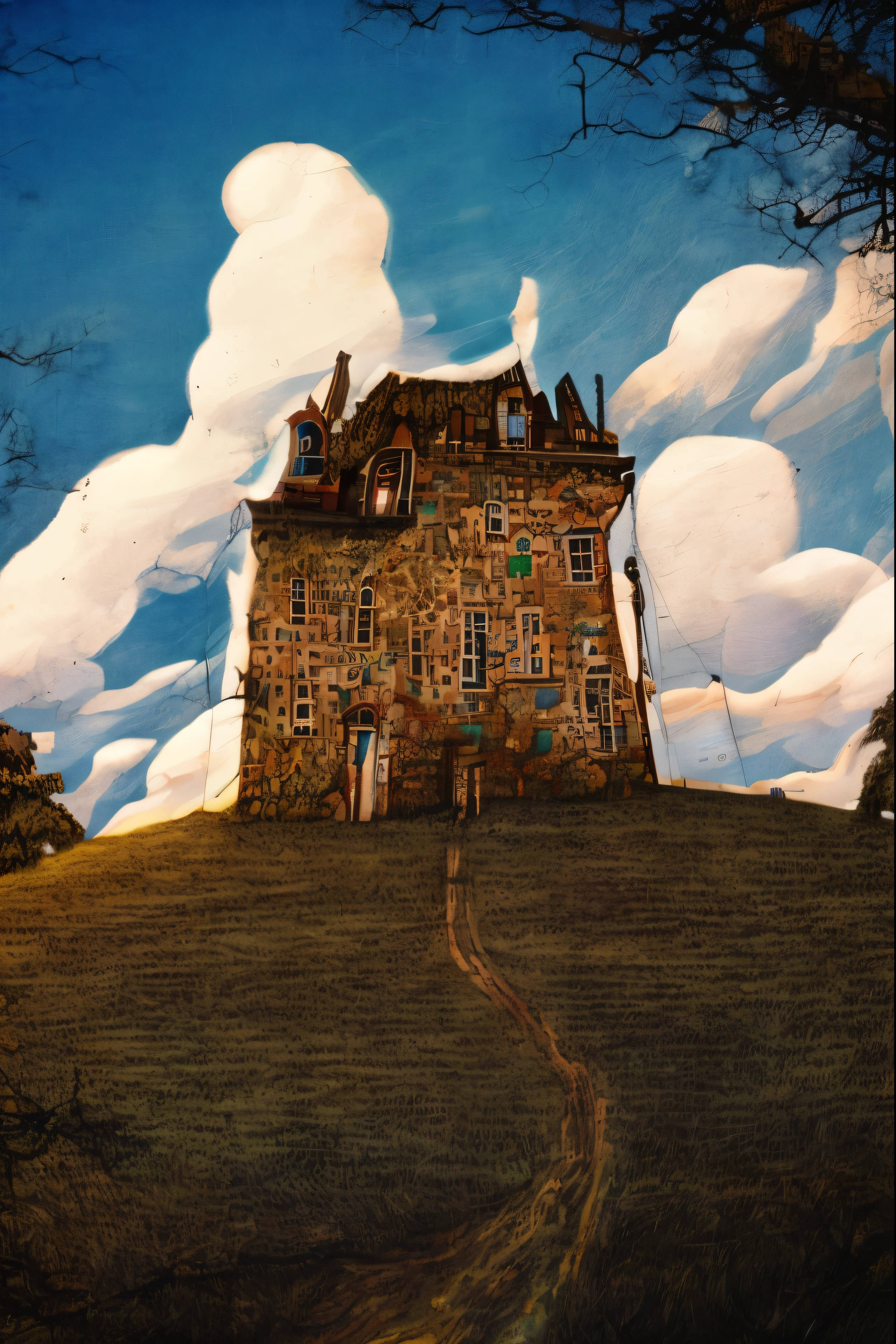 House om the hill, full cloud