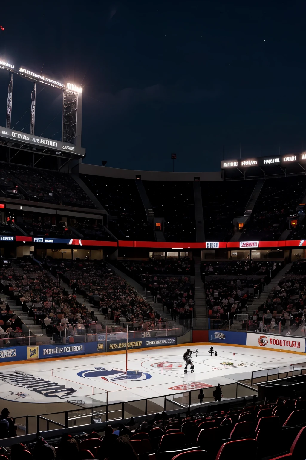 night NHL stadium with vampires