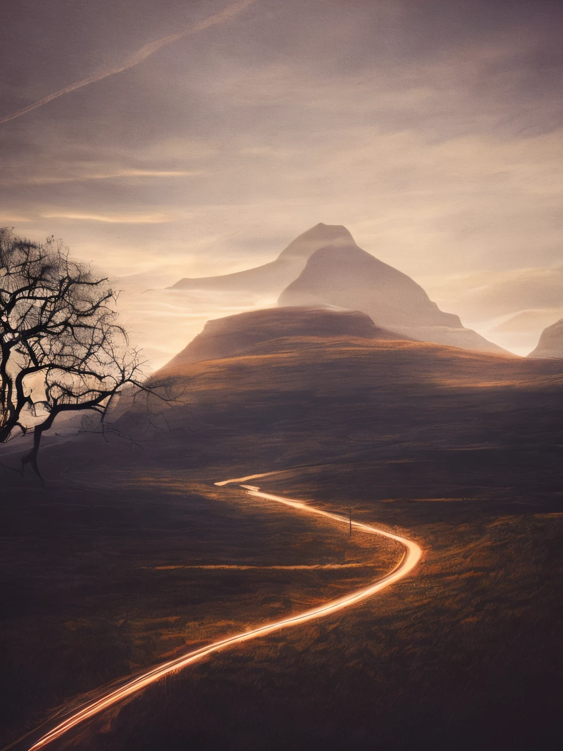 "(best quality,superior quality,dark),despair,Death wandering in the valley of shadows,raw,award-winning,landscape"