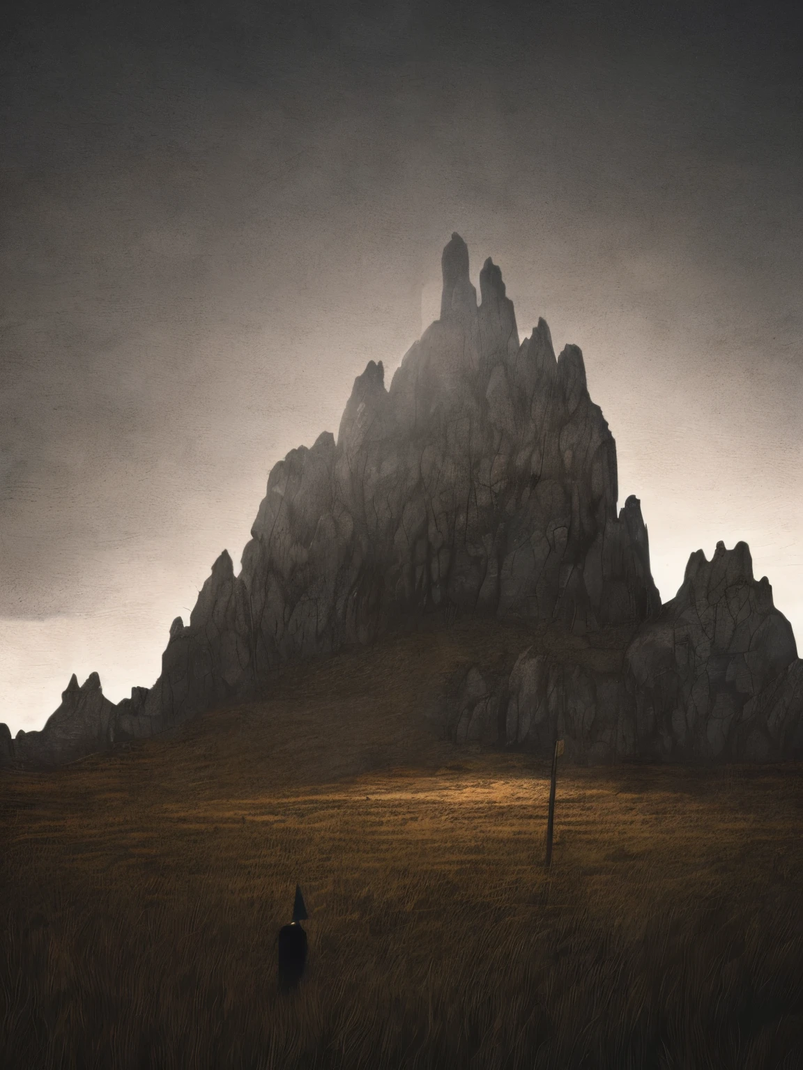 A somber figure of Death clad in dark robes wanders aimlessly in the valley of shadows, surrounded by raw, desolate landscapes of despair. The scene is graced with an award-winning, superior quality presentation, showcasing intricate details of the valley's rocky terrain and towering cliffs. The play of light and shadow creates a haunting, dramatic effect that beautifully captures the essence of despair and suicide.

((color palette: black, dark gray, and deep blue)), ((best lighting: moody and low)), ((extreme details: rough textures and intricately modeled rocks)), ((atmosphere: foreboding and melancholic)), ((emotionally