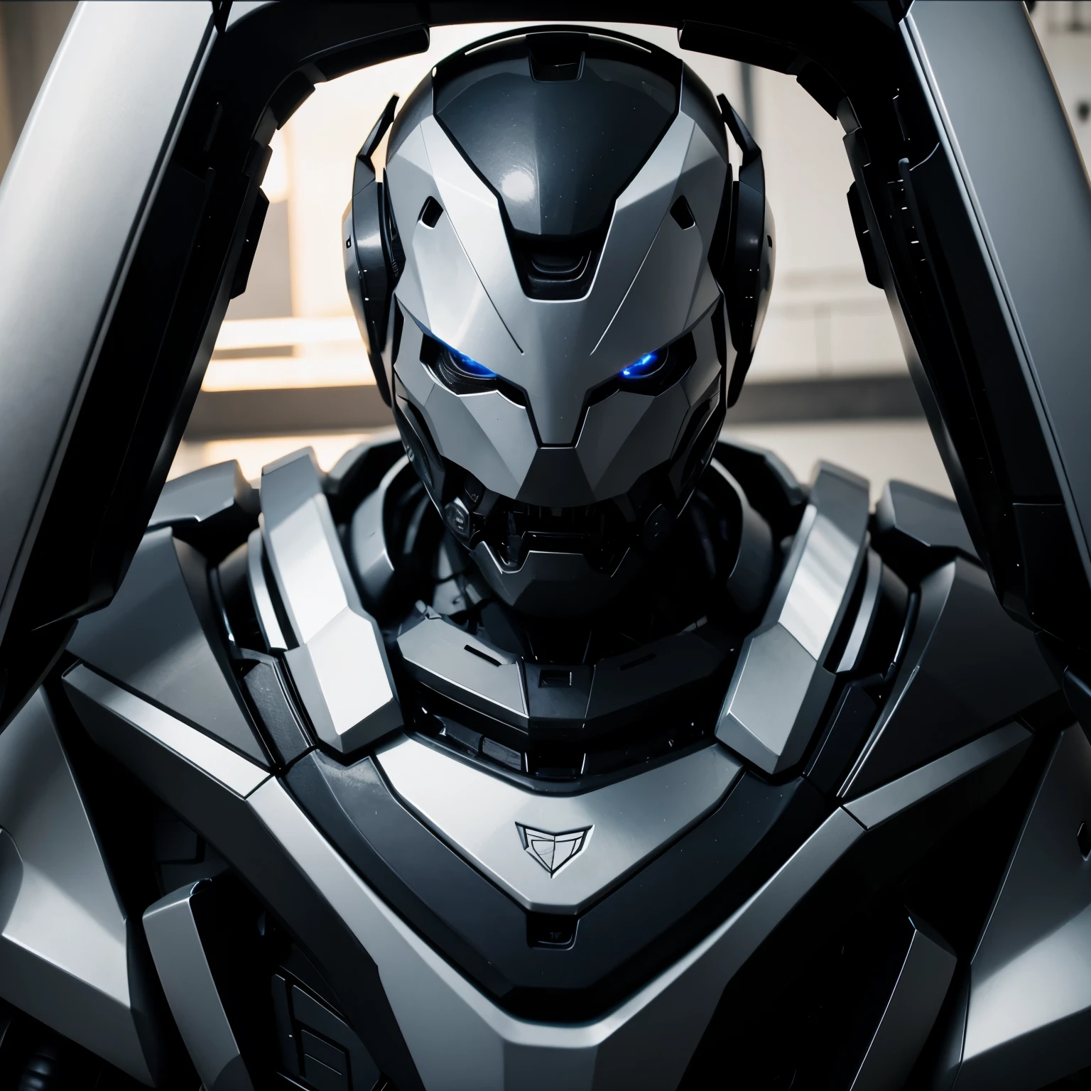 A handsome man riding a transforming robot